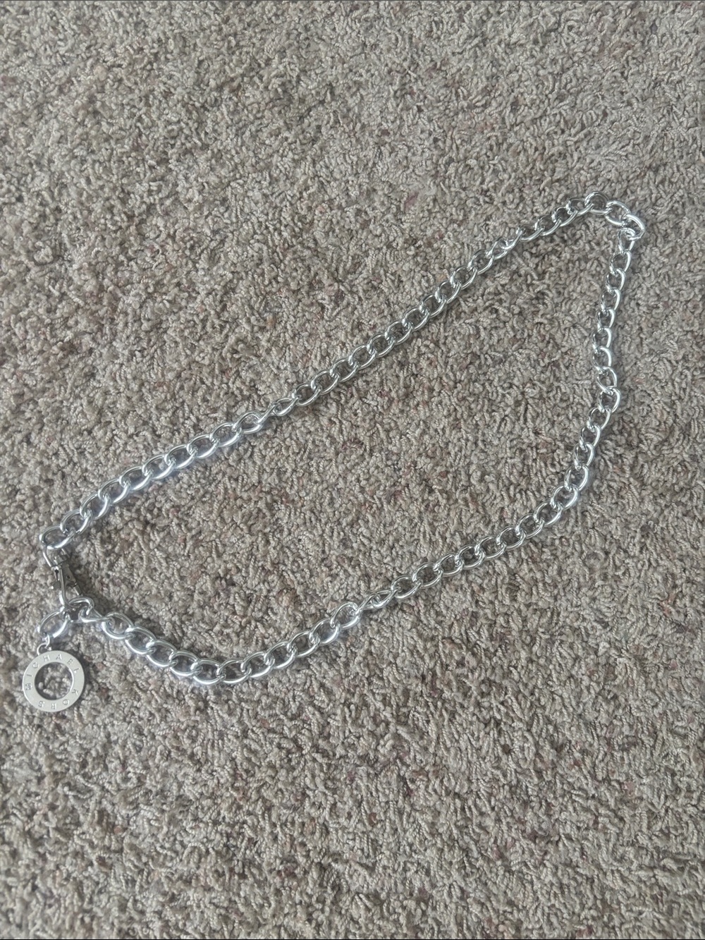 Worn Once Michael Kors Silver Chain Belt with Round Logo Charm